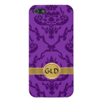 Cor damasco roxa iphone cases