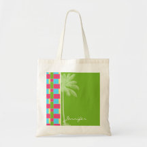 Cor-de-rosa, azul tropical, verde, & amarelo bolsa para compra