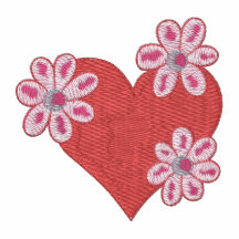 Coração bonito e flores dos namorados de Embroidre