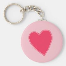 Coração cor-de-rosa chaveiros