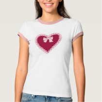 Coração cor-de-rosa doce t - shirts