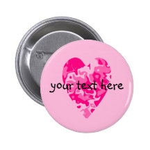 Coração cor-de-rosa feminino do dia dos namorados  pins