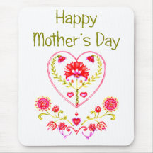 Coração da flor da mãe mousepad