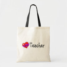 Coração do professor bolsas para compras