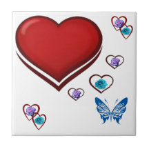 coração-rosas-butteryfly azulejos de cerâmica 