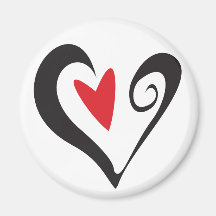 Coração vermelho no coração preto imas