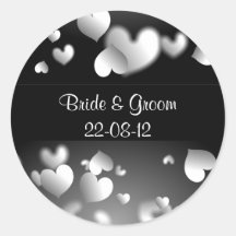 Corações, corações, noiva & Groom22-08-12 Adesivos Em Formato Redondos