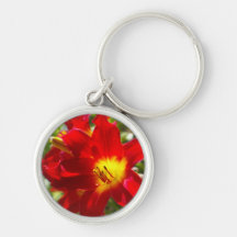 corrente chave da flor bonita do primavera vermelh chaveiro
