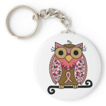 Coruja cor-de-rosa da fita porta chaves