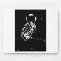 coruja do espaço mouse pad