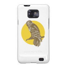 Coruja no ramo retro capa para galaxy s2