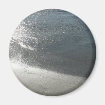 Costa da praia da areia imã de geladeira
