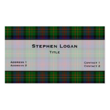 Costume da xadrez de Tartan de Logan Cartões De Visita