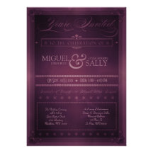 Costume do roxo do estilo do poster vintage convites personalizado