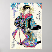 Courtesan Ichimoto 1824 de Daimonji-ya Posteres