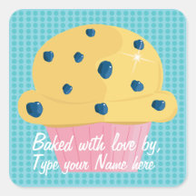 Cozido com amor perto, etiquetas personalizadas adesivo quadrado