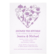 Cozinha roxa do chá | do casal do casamento do Lil Convite Personalizados