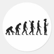 Cozinheiro chefe do cozinheiro da evolução adesivos redondos