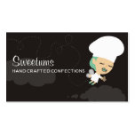 Cozinheiro chefe feericamente dos doces que come c cartões-de-visita