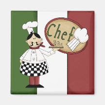 Cozinheiro chefe italiano da comida imãs de geladeira