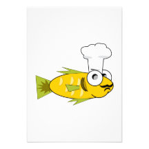 Cozinheiro dos peixes dos desenhos animados convites