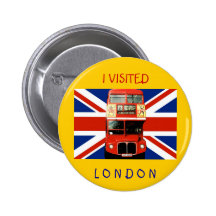 Crachá da lembrança com ônibus e a bandeira britân pins