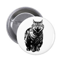 Crachá de riso do botão do gato boton