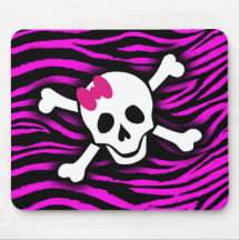 Crânio cor-de-rosa da zebra mousepad