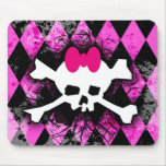 Crânio cor-de-rosa Mousepad do diamante