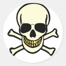 Crânio & Crossbones Adesivos Em Formato Redondos
