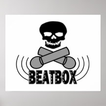 Crânio de Beatbox & Crossbone Mics Posters