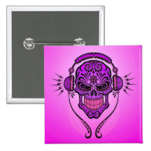 Crânio do açúcar do DJ - roxo Boton