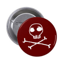 Crânio e botão dos Crossbones Boton