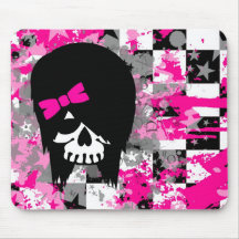 Crânio Mousepad da menina da cena
