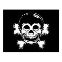 Crânio retro do pirata do macaco de Toon Cartoes Postais