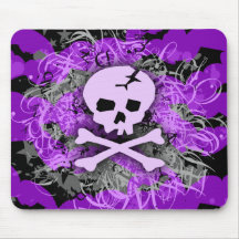 Crânio roxo MousePad gótico