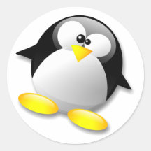 CRISTAL DE LINUX TUX ADESIVOS EM FORMATO REDONDOS