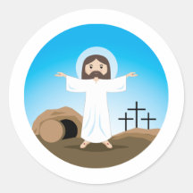 Cristo aumentado adesivos em formato redondos