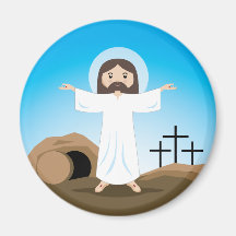 Cristo aumentado ima de geladeira