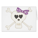 Crossbones roxos bonitos do gótico cartoes