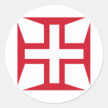 Cruz da ordem de cristo adesivos redondos