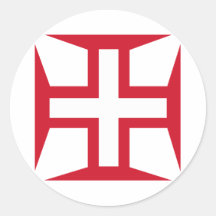 Cruz da ordem de cristo adesivos redondos