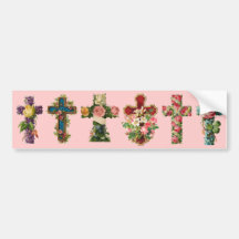 Cruz floral do vintage adesivo