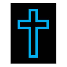 Cruz no ouro ou na prata azul preta cartao postal
