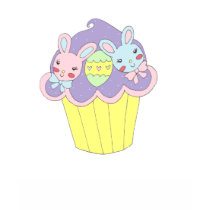 Cupcake bonito dos coelhinhos da Páscoa t - shirts
