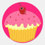 Cupcake cor-de-rosa adesivo