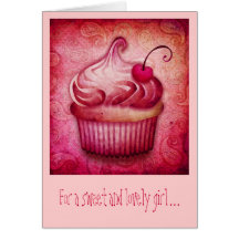 cupcake cor-de-rosa de paisley cartões
