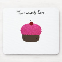 Cupcake cor-de-rosa do brilho mouse pads
