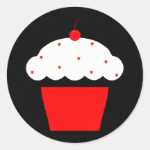 cupcake da cereja adesivo
