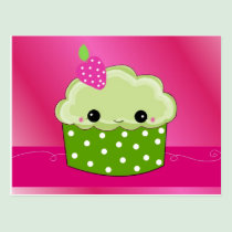 Cupcake doce do smiley face cartées postais